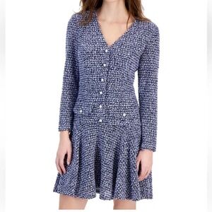 Taylor Blue Long Sleeve Dress
